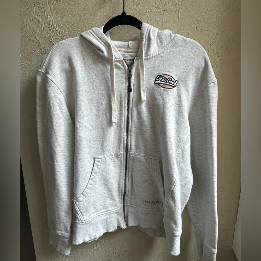 Life is Good grey zip-up hoodie - Women’s size M